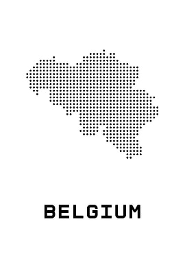 Belgium Map Dotted - White Background