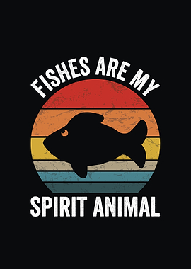 Fishes are my spirit animal retro design