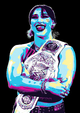 Rhea Ripley Pop Art Portrait