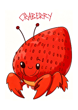 Craberry crab and berry Cartoon Character