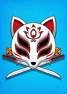 Fox Mask with Swords and Bells