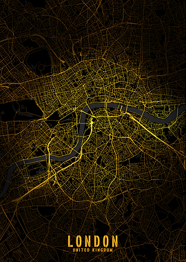 London Golden City Map