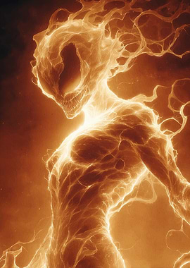 Fiery Abstract Figure