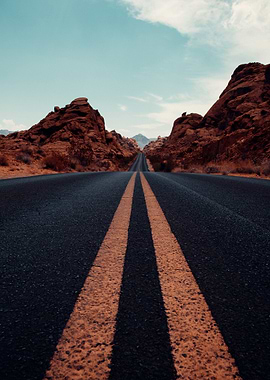 desert road perspective