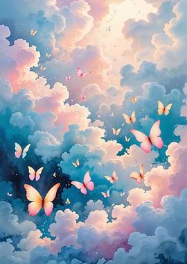 Pastel Butterfly Flight