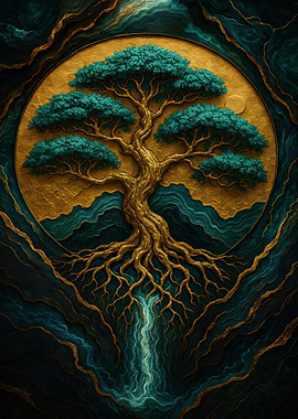 Golden Tree of Life Illustration