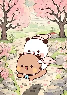 Cute Bears Cherry Blossom