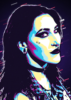 Rhea Ripley Pop Art Portrait