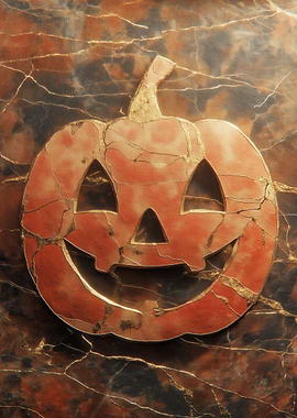 Orange Marble Halloween Pumpkin