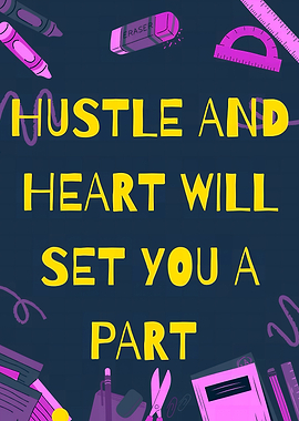 Hustle and Heart Motivational Poster
