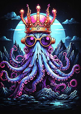 Octopus King Crown and Glasses