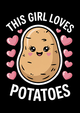This Girl Loves Potatoes Cute Design