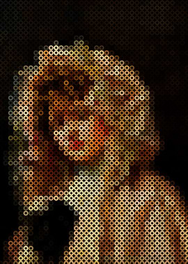 Jeune fille tenant un loup