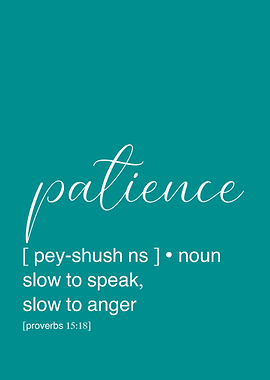 Patience Definition Teal Background