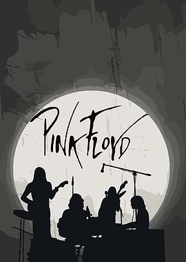 Pink Floyd Band Silhouette Concert Poster