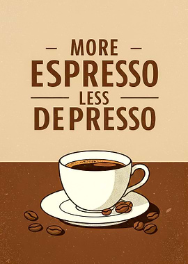 More Espresso Less Depresso Coffee Art