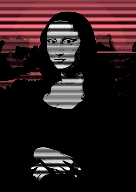 Mona Lisa Horizontal Line Art