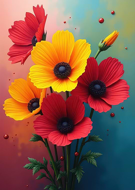 Colorful Poppies Bouquet