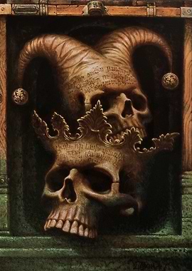 'Ahead of you' a Skull King and Jester Art