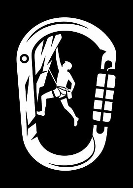 Rock Climbing Carabiner Silhouette