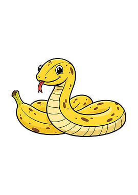 Bananaconda Cartoon Illustration