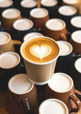 Latte Art Coffee Cup Display