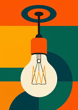 Geometric Light Bulb Illustration