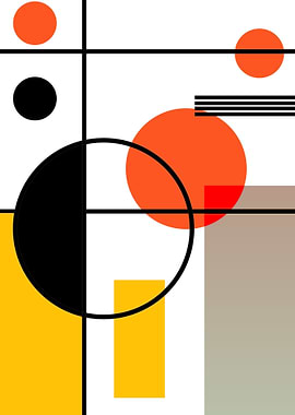 Abstract Geometric Composition with Circles and Rectangles