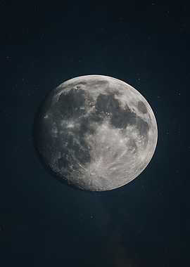 Full Moon in Starry Night Sky