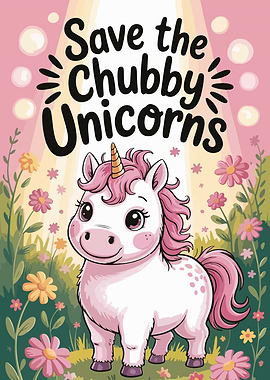 Save the Chubby Unicorns Illustration