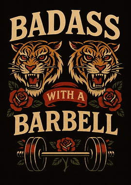 Badass with a Barbell Tiger Design