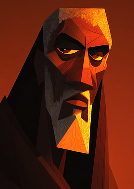 Stylized Portrait of a Bearded Man