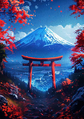 Mount Fuji Torii Gate Landscape