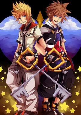 Kingdom Hearts: Sora and Roxas Artwork