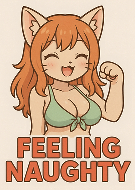 Feeling Naughty Cat Girl Cartoon