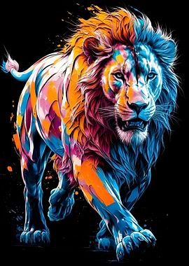 Abstract Running Lion