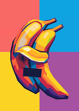 Pop Art Bananas with Censored Area