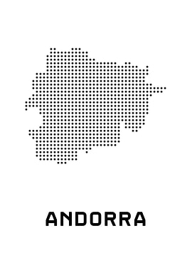 Andorra Map Dotted - White Background