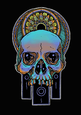 Skull with Mandala Digital Art