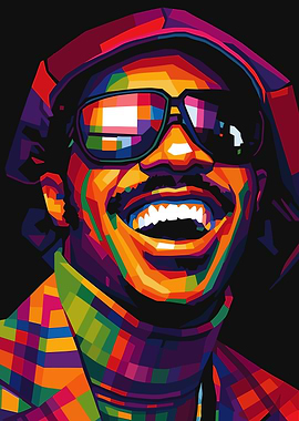Stevie Wonder Colorful Pop Art Portrait