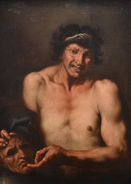 Man with Mask Painting