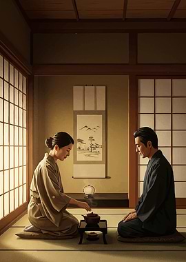 Japanese Tea Ceremony Illustration