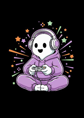 Halloween Gamer Cartoon