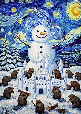 Beavers Snow Snowman