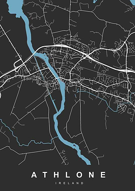 Athlone, Ireland City Map