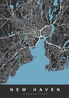 New Haven, Connecticut Map Art