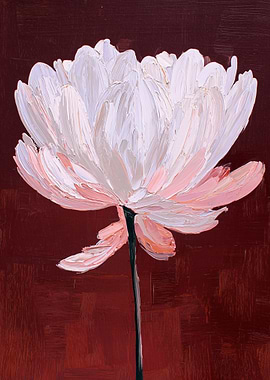 Floral Painting: White and Pink Flower