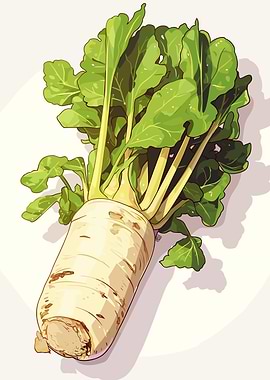 Daikon Radish Illustration