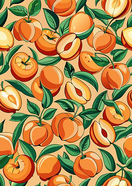 Peach and Leaf Pattern