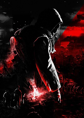 Post-Apocalyptic Survivor in Red and Black